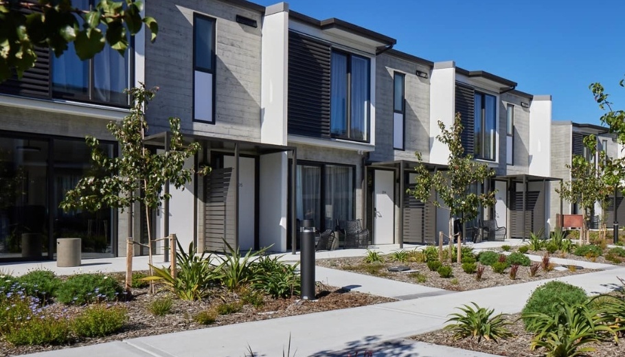 Sliding screens on townhouses